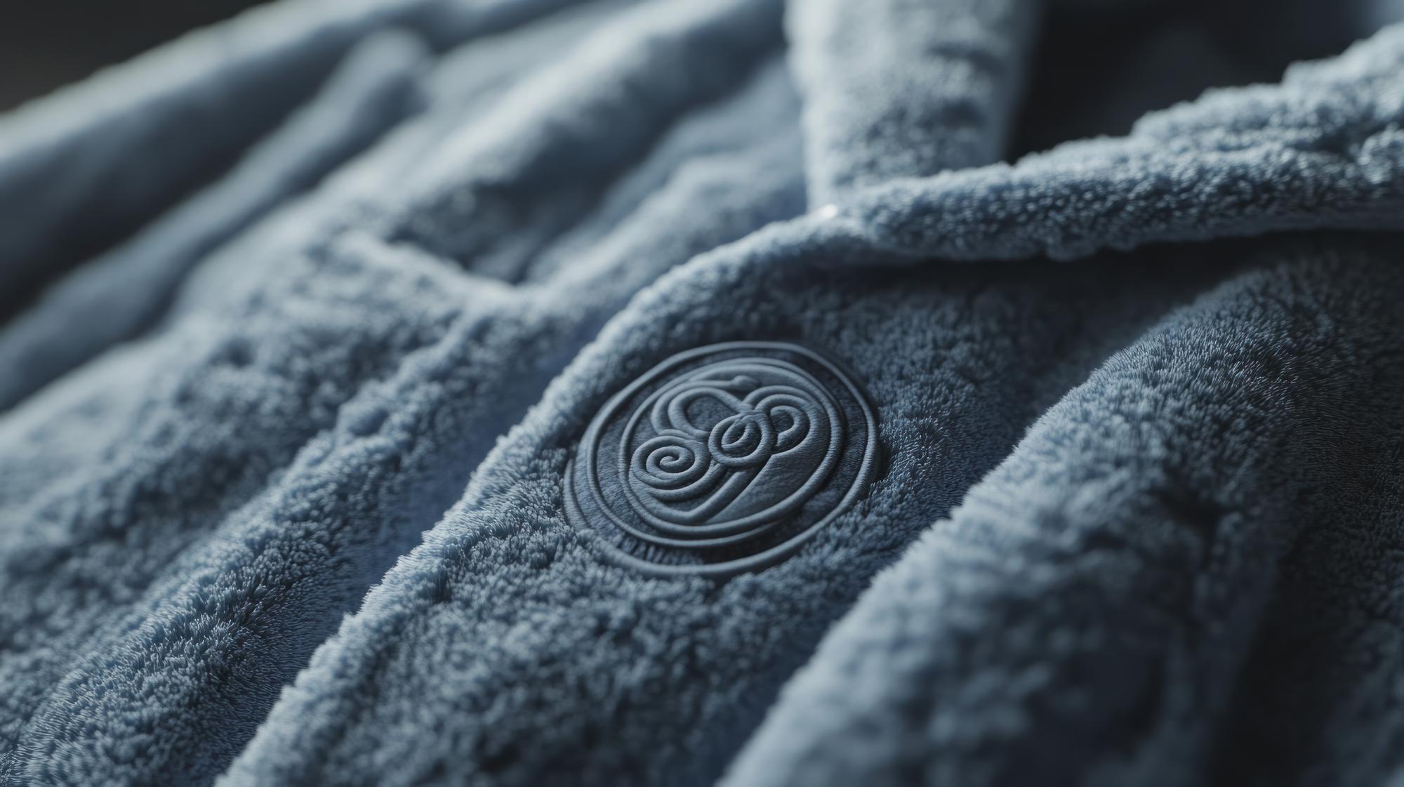 Embroidered monogram on luxury towel